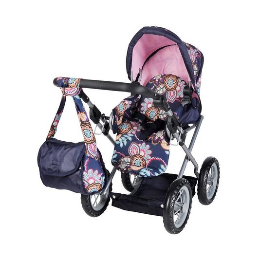 Knorrtoys Ruby combi doll carriage - Blue Flower
