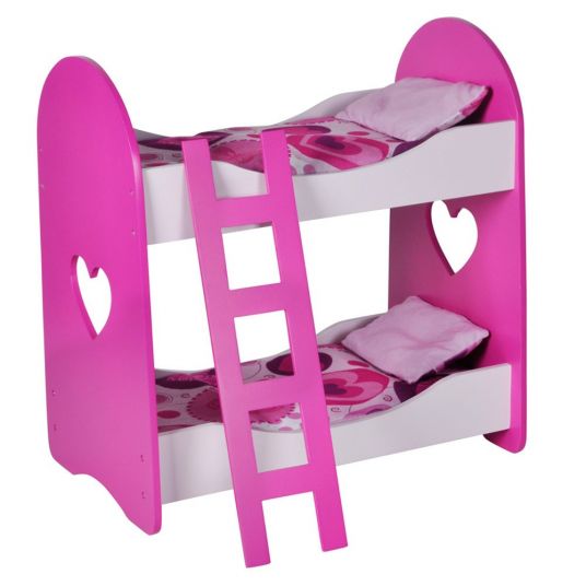 Knorrtoys Dolls bunk bed Hearts and Butterfly - Pink Love