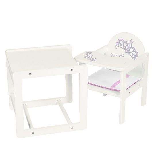 Knorrtoys Doll high chair 2 in 1 - Diadem - White