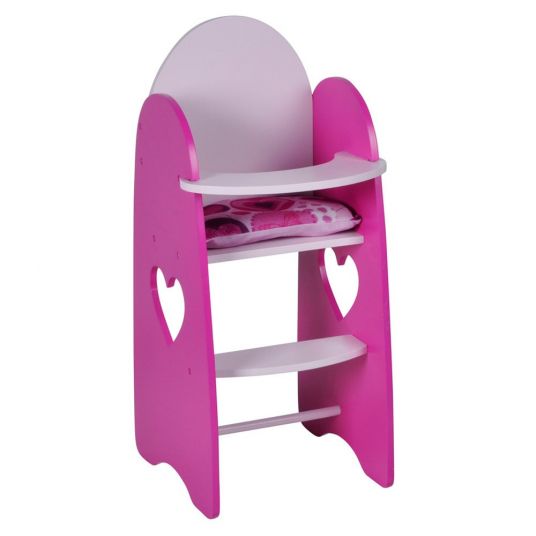 Knorrtoys Doll high chair Hearts and Butterfly - Pink Love