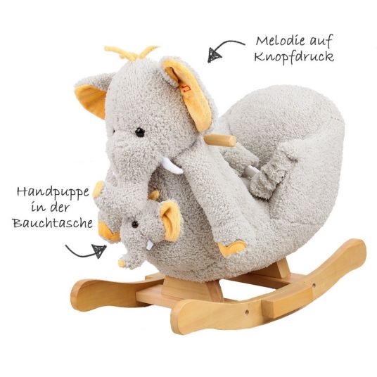 Knorrtoys Rocking animal Elephant Nele with hand puppet