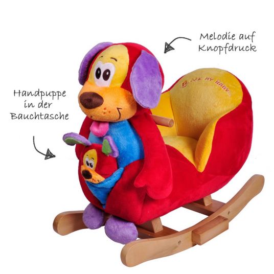 Knorrtoys Rocking animal dog Tim with hand puppet