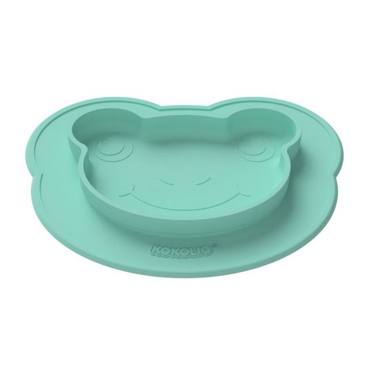 Kokolio Non slip eating learning plate, silicone plate for baby, baby bowl, BLW plate, baby plate Froggi - Mint