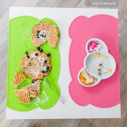 Kokolio Non-slip table mat for eating beginners, BLW placemat, eating mat, painting mat Little Panda - Blue