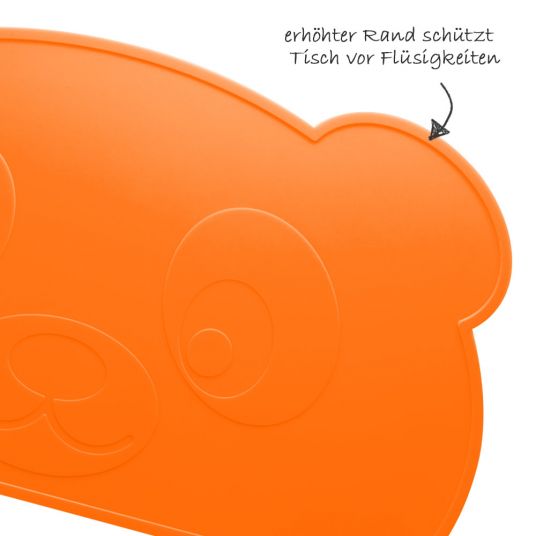 Kokolio Tovaglietta antiscivolo per mangiare per principianti, tovaglietta BLW, tappetino per mangiare, tappetino per colorare Piccolo Panda - Arancione