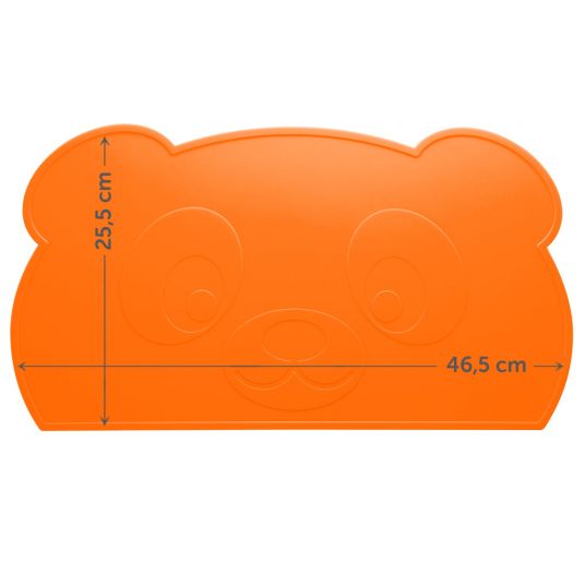 Kokolio Non-slip table mat for eating beginners, BLW placemat, eating mat, painting mat Little Panda - Orange