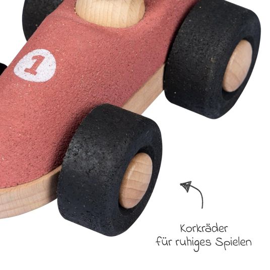 Korko Auto a spinta in sughero / auto giocattolo E-Cork Racer - Rosso