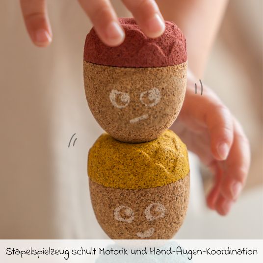 Korko Magical Mood Acorns cork stacking toy - 4 pieces