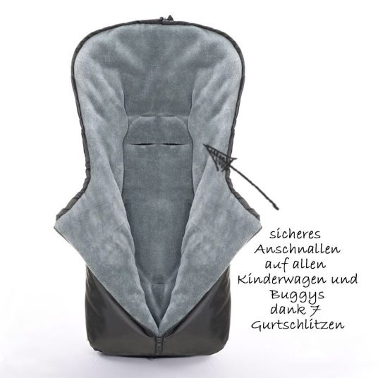 KP Family Footmuff Classic for baby car seat - Black Grey