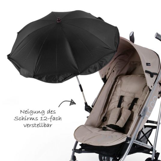 KP Family Sonnenschirm für Kinderwagen - Schwarz