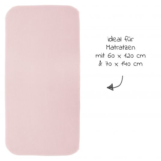 LaLoona Confezione da 2 lenzuola per lettino 60 x 120 / 70 x 140 cm - Cuori rosa