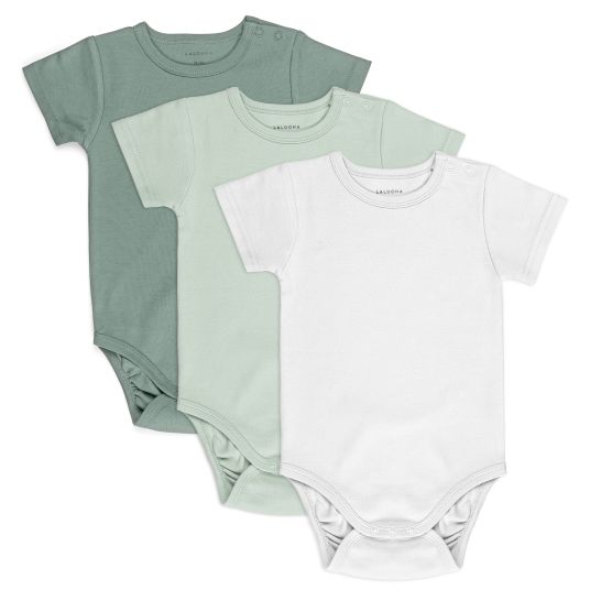 LaLoona Baby bodysuit short sleeve OEKO-TEX® 3-pack - Green - Size 98