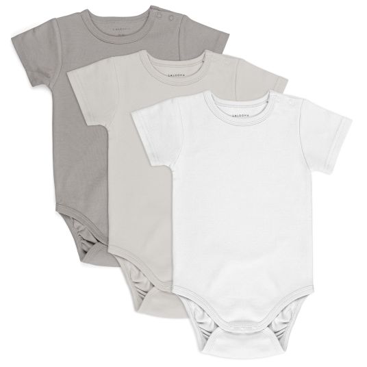 LaLoona Baby bodysuit short sleeve OEKO-TEX® 3-pack - Nature - Gr. 98