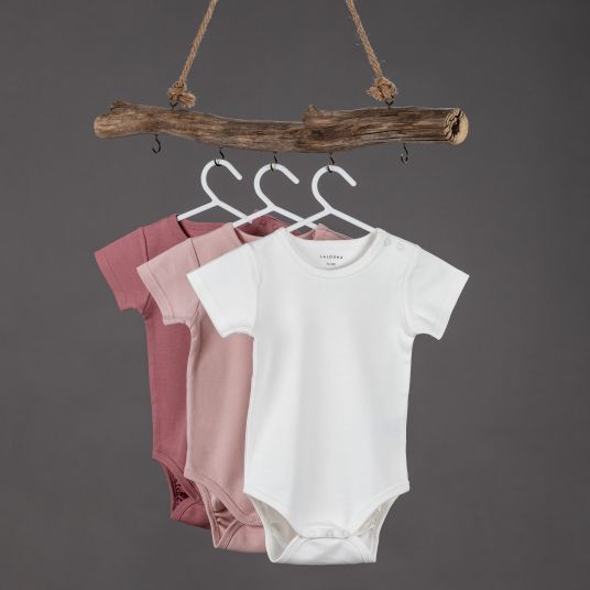 LaLoona Baby bodysuit short sleeve OEKO-TEX® 3-pack - Rose - size 98
