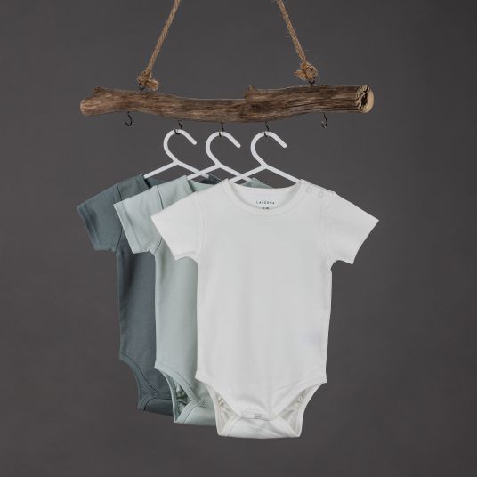 LaLoona Baby bodysuit short sleeve OEKO-TEX® 6 pack - sage green gray - size 86/92