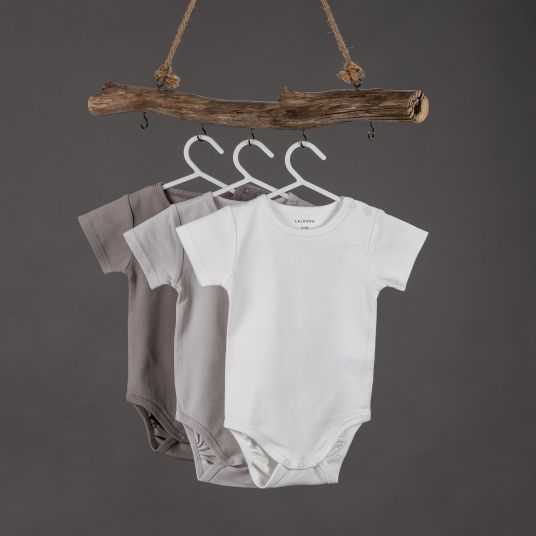LaLoona Baby bodysuit short sleeve OEKO-TEX® 6 pack - sage green gray - size 98