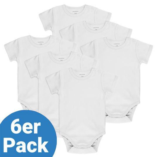 LaLoona Baby bodysuit short sleeve OEKO-TEX® 6 pack - White - Size 98