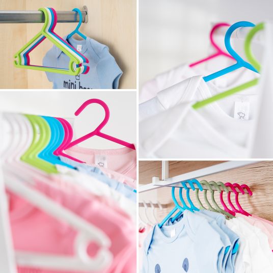 LaLoona Hangers for babies and children (22 pieces) - Colorful