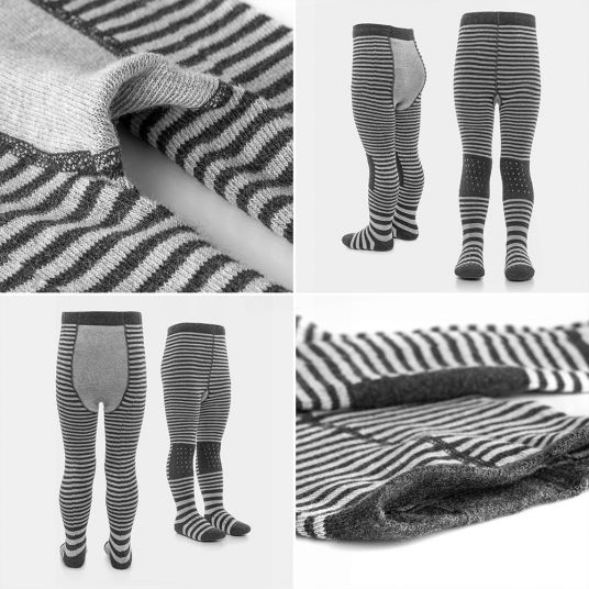 LaLoona Crawling tights - stripes gray - size 86/92