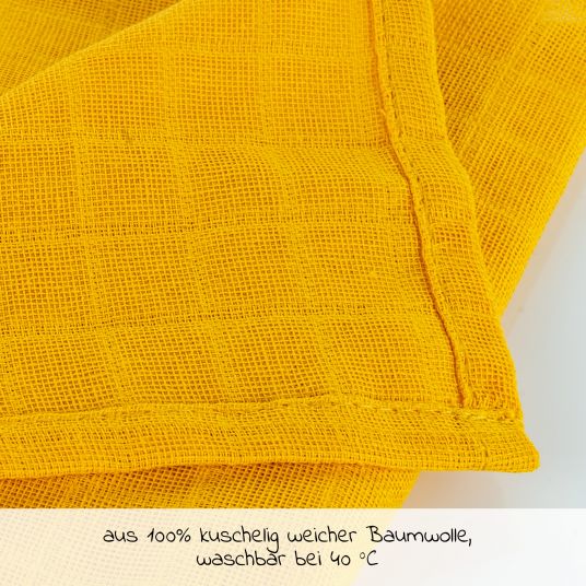 LaLoona Mullwindeln / Mulltücher / Spucktücher OEKO-TEX® 5er Pack 70 x 70 cm - Gelb Grün