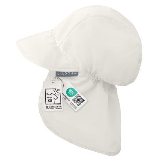 LaLoona Peaked cap with neck protection UPF 80 - Offwhite - Sizes 50-51