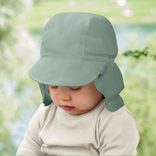 LaLoona Peaked cap with neck protection UPF 80 - Sage green - Sizes 50-51