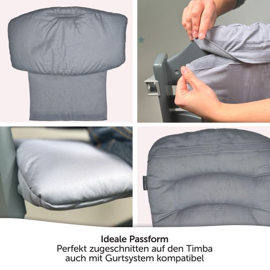 LaLoona Seat cushion / highchair pad for bebeconfort Timba - coated - gray