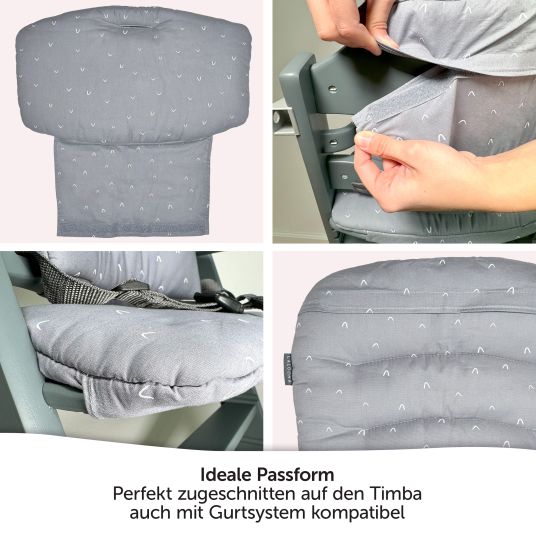 LaLoona Cuscino per sedile / seggiolone per bebeconfort Timba - Curve - Grigio