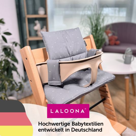 LaLoona Seat cushion / highchair pad for Stokke Tripp Trapp - Curves - Gray
