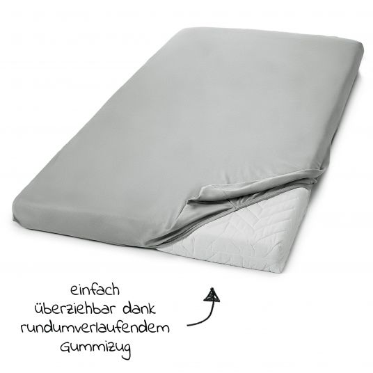 LaLoona Fitted sheet 2-pack for mattress size 60x120 cm and 70x140 cm - Grey