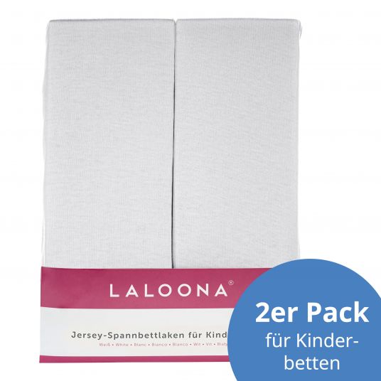 LaLoona Spannbettlaken 2er Pack für Matratzengröße 60x120 cm und 70x140 cm - Weiß