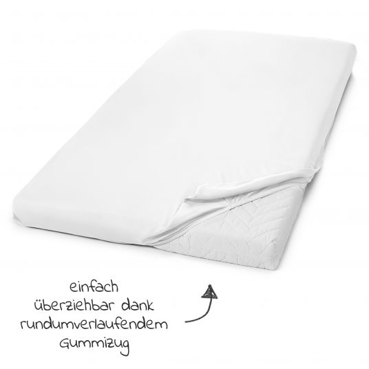 LaLoona Fitted sheet 2 pack for mattress size 60x120 cm and 70x140 cm - White