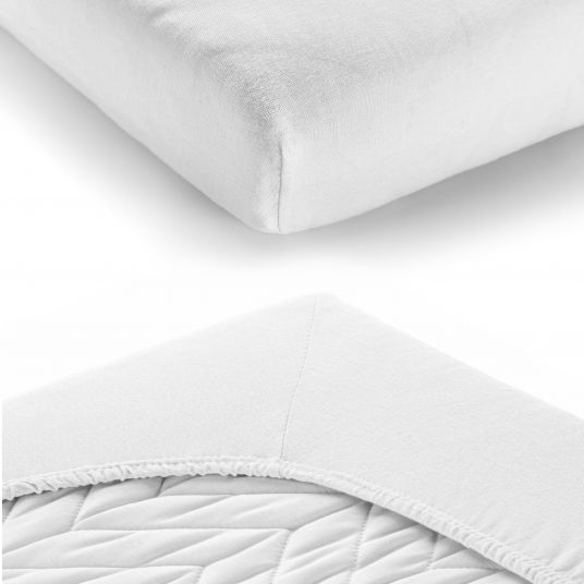 LaLoona Fitted sheet 2 pack for mattress size 60x120 cm and 70x140 cm - White