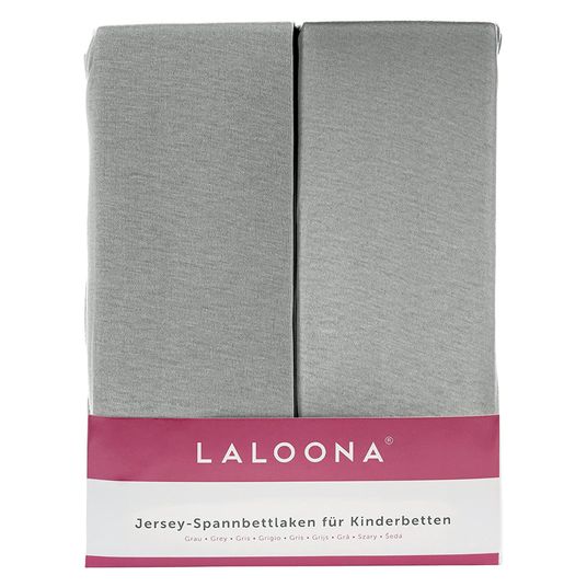 LaLoona Spannbettlaken 4er Pack für Matratzengröße 60x120 cm und 70x140 cm - Grau Weiß