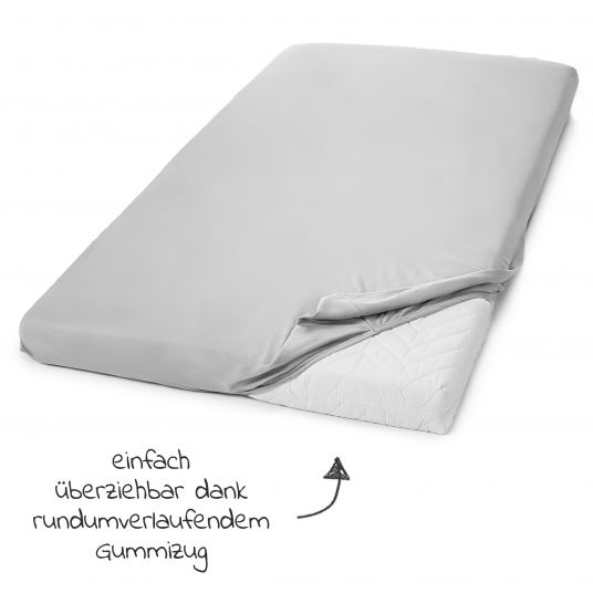 LaLoona Fitted sheet 3-pack for crib 60 x 120 / 70 x 140 cm - Light gray