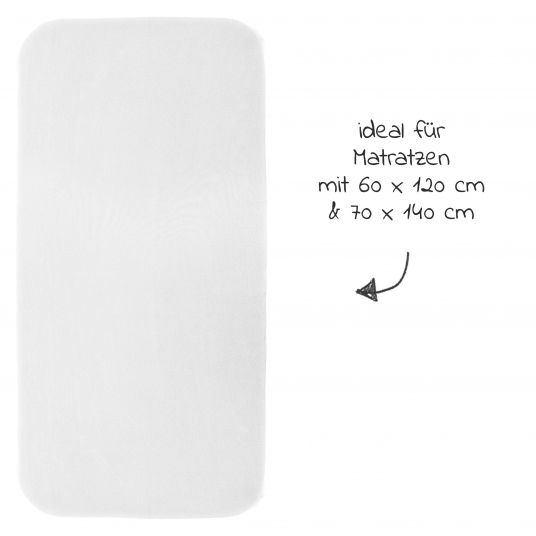 LaLoona Lenzuolo a pieghe 3 Pack per lettino 60 x 120 / 70 x 140 cm - Bianco