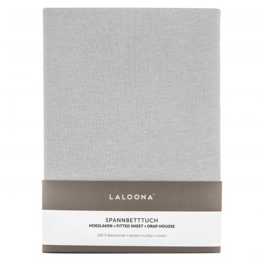 LaLoona Fitted sheet for crib 60 x 120 / 70 x 140 cm - Light gray