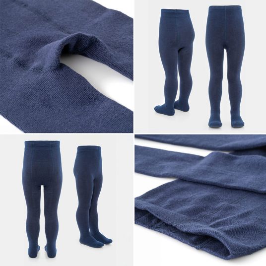 LaLoona Tights 4-pack - navy gray melange - size 98/104