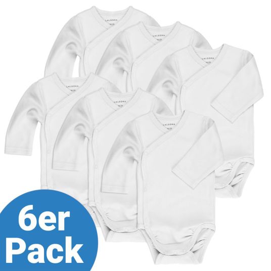 LaLoona Wrap body long sleeve 6 pack - White - Size 62/68