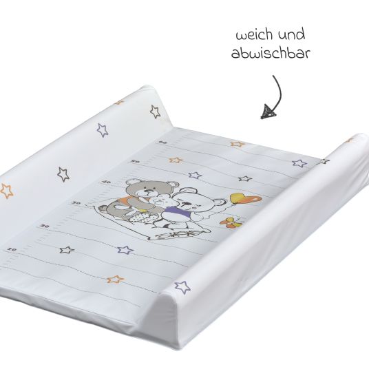 LaLoona Changing mat foil 2-wedge 50 x 70 cm - Bärle - White