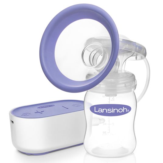 Lansinoh 70-piece breastfeeding set - electric breast pump compact + 4 glass bottles + 36 nursing pads + 25 breast milk bags + 1 nipple ointment + 3 burp cloths