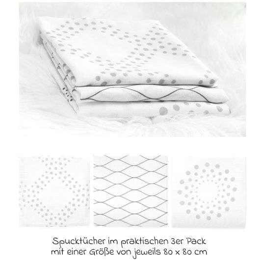 Lansinoh 9-tlg. Glas-Flaschen-Set mit NaturalWave® Trinksauger Gr. S & M + 3 Spucktücher