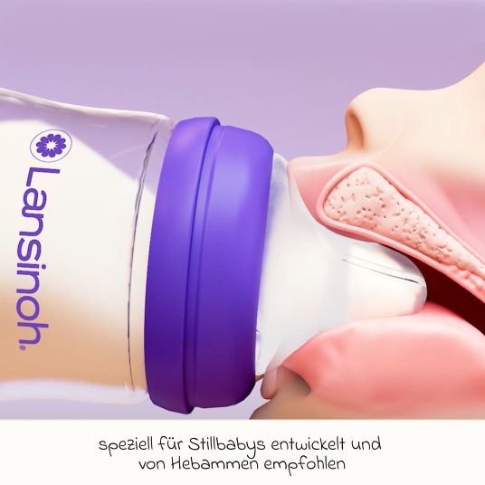 Lansinoh PP-Flasche 160ml mit Natural Wave® Trinksauger Gr. S