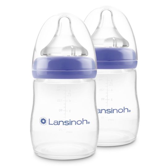 Lansinoh PP-Flasche 2er Pack 160ml mit Natural Wave® Trinksauger Gr. S