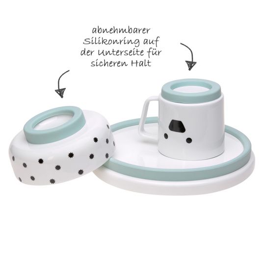 Lässig 3 pcs porcelain tableware set non-slip - Little Chums Dog
