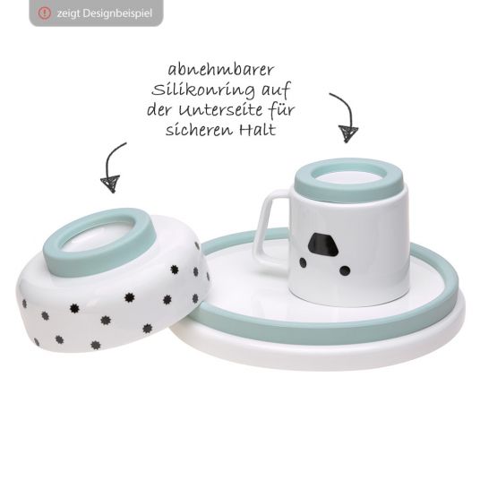 Lässig 3 pcs porcelain dinnerware set non-slip - Little Chums Mouse