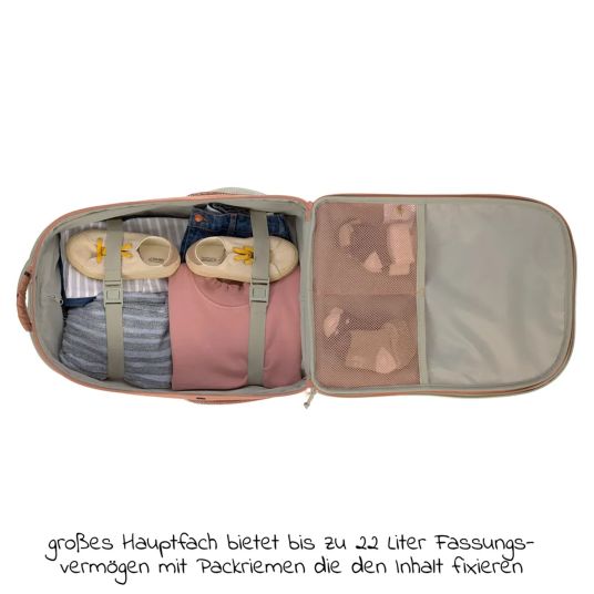 Lässig 3-piece travel set - incl. trolley + washbag + backpack - Happy Prints - Caramel