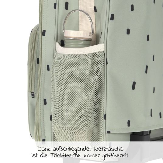 Lässig 3-piece travel set - incl. trolley + washbag + backpack - Happy Prints - Light Olive