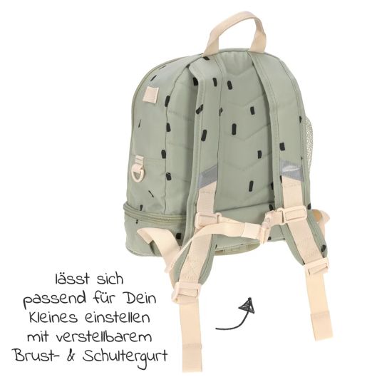 Lässig 3-piece travel set - incl. trolley + washbag + backpack - Happy Prints - Light Olive