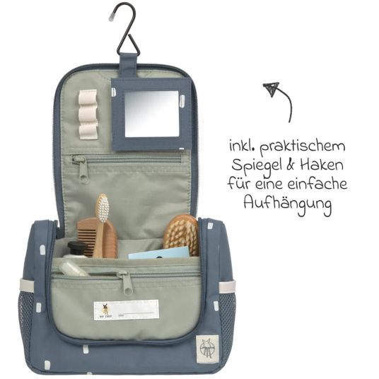 Lässig 3-piece travel set - incl. trolley + washbag + backpack - Happy Prints - Midnight Blue